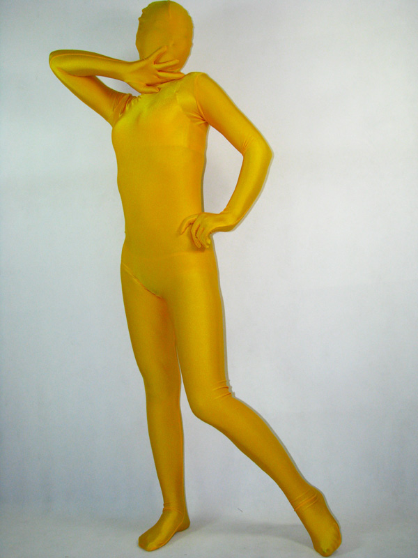 Unicolor Yellow Spandex Zentai Suit - Click Image to Close
